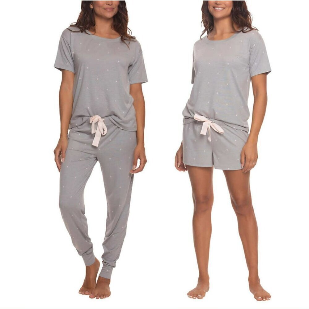 NWT Felina Women's 3-Piece Soft Jersey T-Shirt, Shorts and Pants PJ Lounge Set